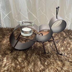 Party Lite Brown Metal Ant Candle Holder